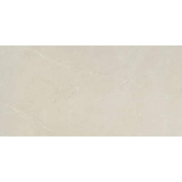 EMSER TILE Sterlina Ivory 11.81 in. x 23.62 in. Matte Marble Look Porcelain Floor and Wall Tile (15.504 sq. ft./Case)