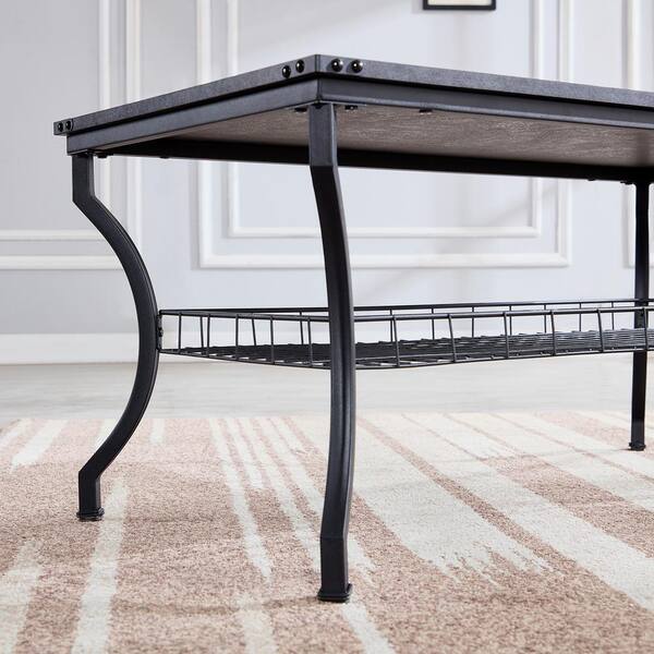 VECELO 3 Pieces Coffee Table Sets with Open Storage Shelves