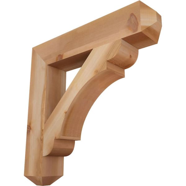 Ekena Millwork 5.5 in. x 32 in. x 32 in. Western Red Cedar Olympic Craftsman Smooth Bracket