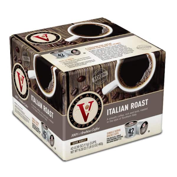 Victor Allen's Italian Roast Coffee Dark Roast Single Serve Coffee Pods for Keurig KCup Brewers