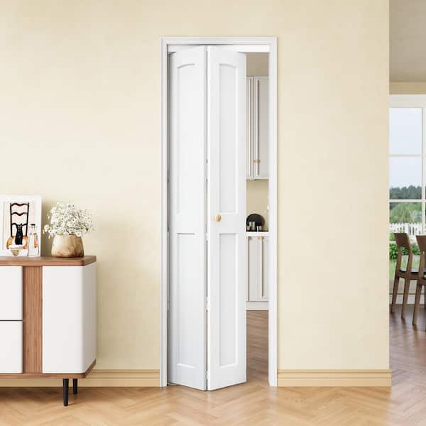ARK DESIGN 20 in.x 80 in. Arch 2-Panel White Solid Core Composite