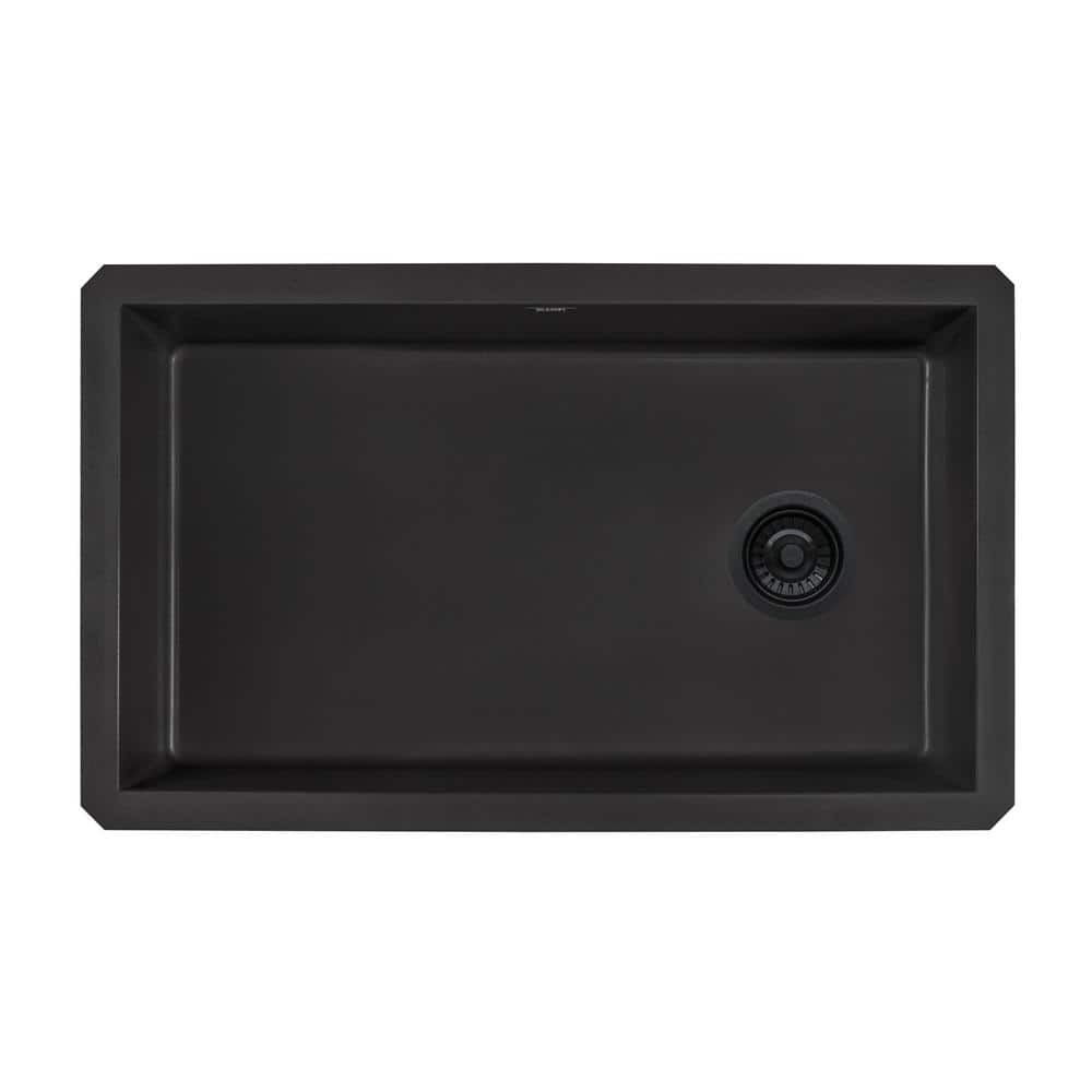 Midnight Black Granite Composite Single Bowl Kitchen Sink