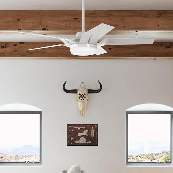 Correne 56 in. Integrated LED Indoor Fresh White Ceiling Fan with Remote