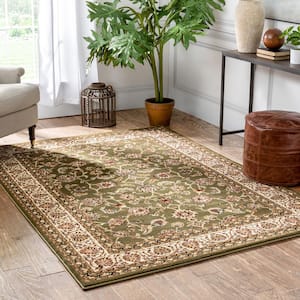 Barclay Sarouk Green 5 ft. x 7 ft. Traditional Floral Area Rug