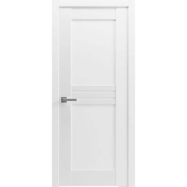 Sartodoors 7444 42 in. x 96 in. Left-Hand/Inswing Solid White Single Prehung Interior Door with Hardware