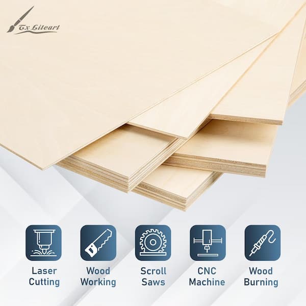 LASERWOOD Baltic Birch Plywood 1/8 x 12 x 20 outlet pkg 25