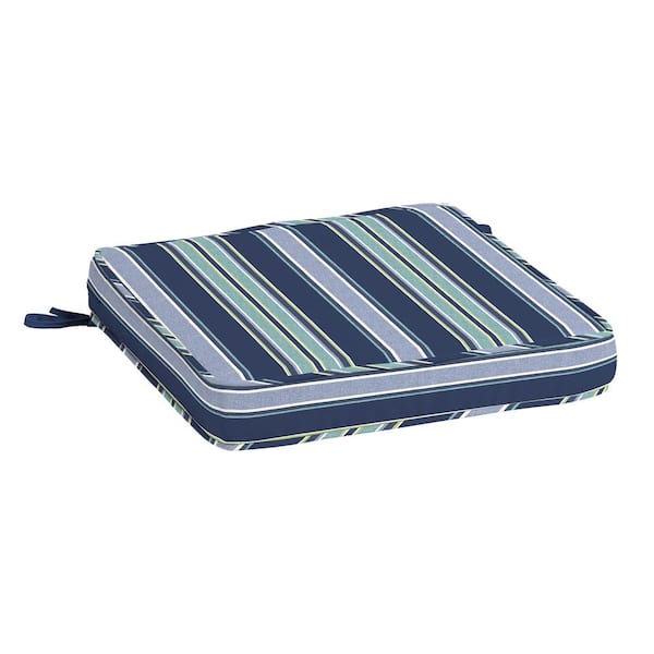 ARDEN SELECTIONS ProFoam 20 in. x 20 in. Sapphire Aurora Blue Stripe Sqaure Outdoor Seat Cushion