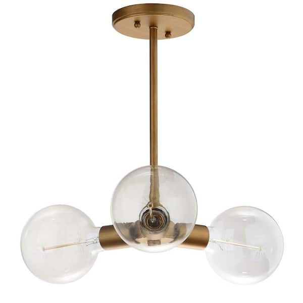 SAFAVIEH Harkin 3-Light Gold Sputnik Globe Hanging Pendant Lighting