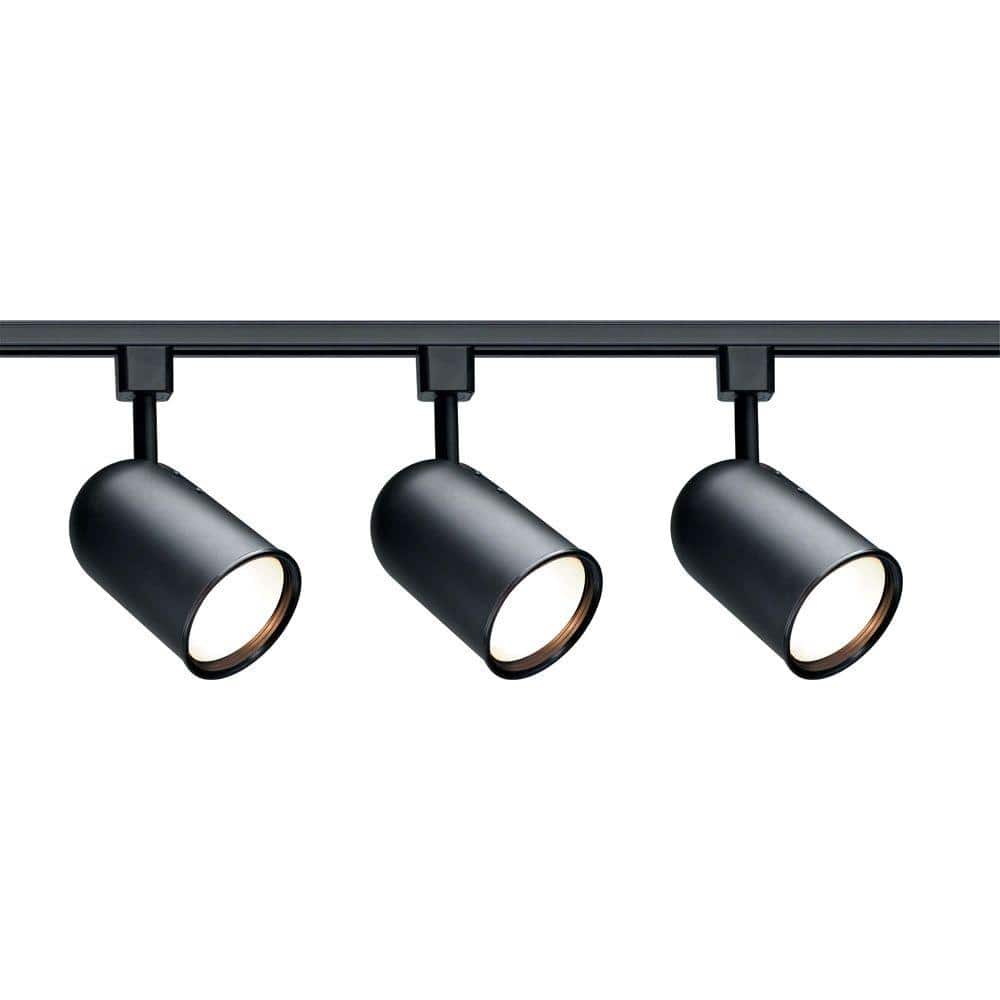 Nuvo Black 3-Light Bullet Cylinder Track Lighting Kit
