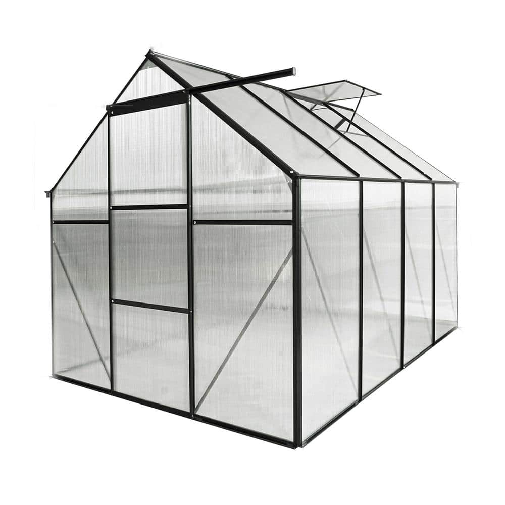 75 in. W x 99 in. D x 77 in. H Outdoor Backyard Black Aluminum Frame Walk-In Polycarbonate Greenhouse price history on PriceWatchPro