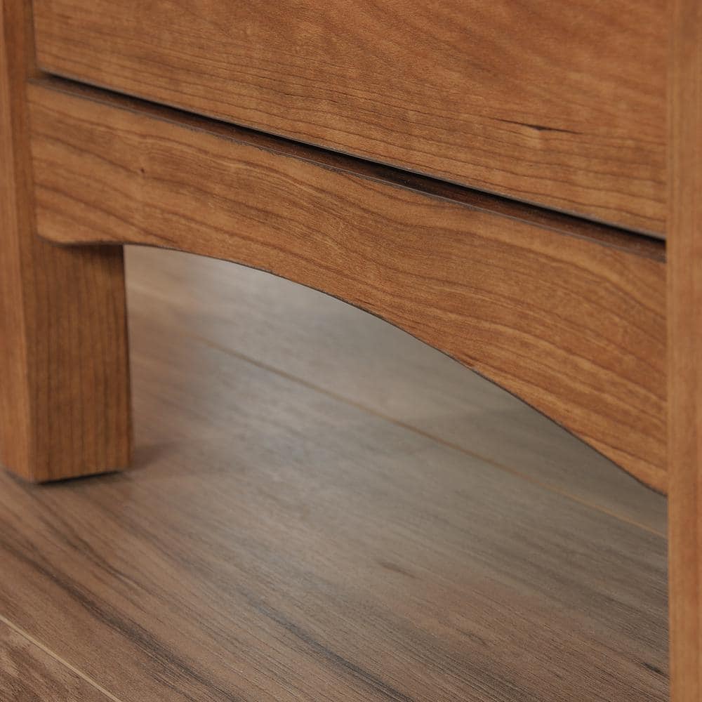 Prairie Cherry L-Shaped Executive Desk with File Storage