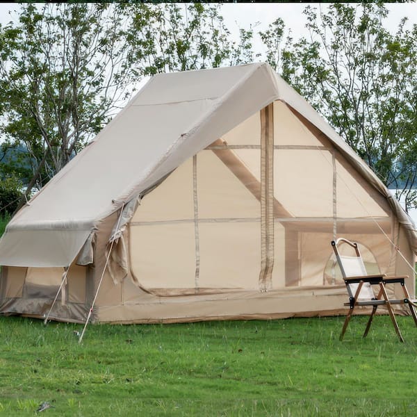 Unbranded Glamping Tents For 4-6 Person, Inflatable Tent with Pump Easy Setup 4-Season Waterproof with 12-Mesh Window