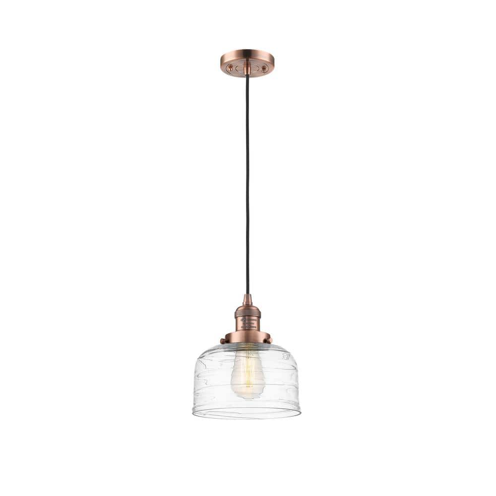 Bell 100-Watt 1-Light Antique Copper Shaded Mini Pendant Light with Clear Glass Shade price history on PriceWatchPro