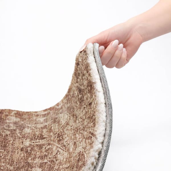 Dream Shag Premium Machine Washable Abstract ADS40 Chocolate 9 ft. x 12 ft. Area Rug