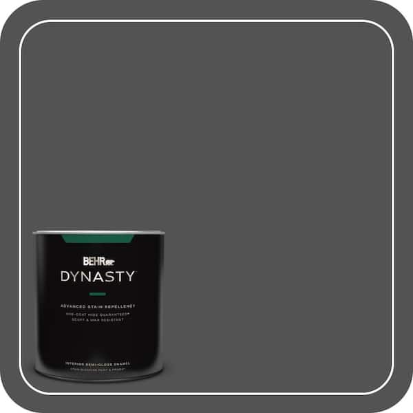 BEHR DYNASTY 1 qt. #BXC-30 Black Space Semi-Gloss Enamel Interior Stain-Blocking Paint and Primer