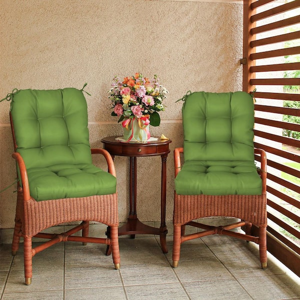 EAGLE PEAK 42 in. L x 21 in. W x 4 in. H Outdoor/Indoor Seat/Back Chair Cushion, Set of 2, Green