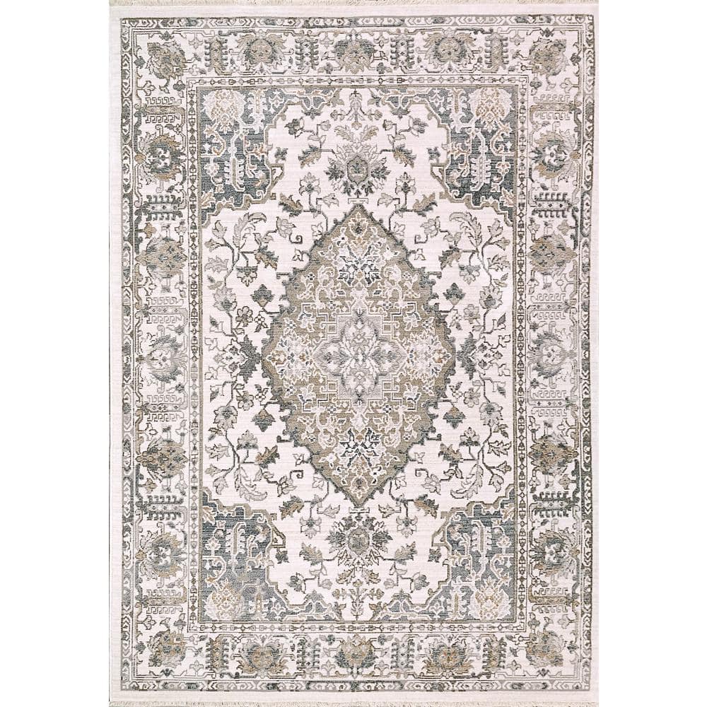 Dynamic Rug Michelle Dynamic Rugs Mood 9 ft. X 12 ft. 7 in. Blue/Beige Oriental Indoor Area ...