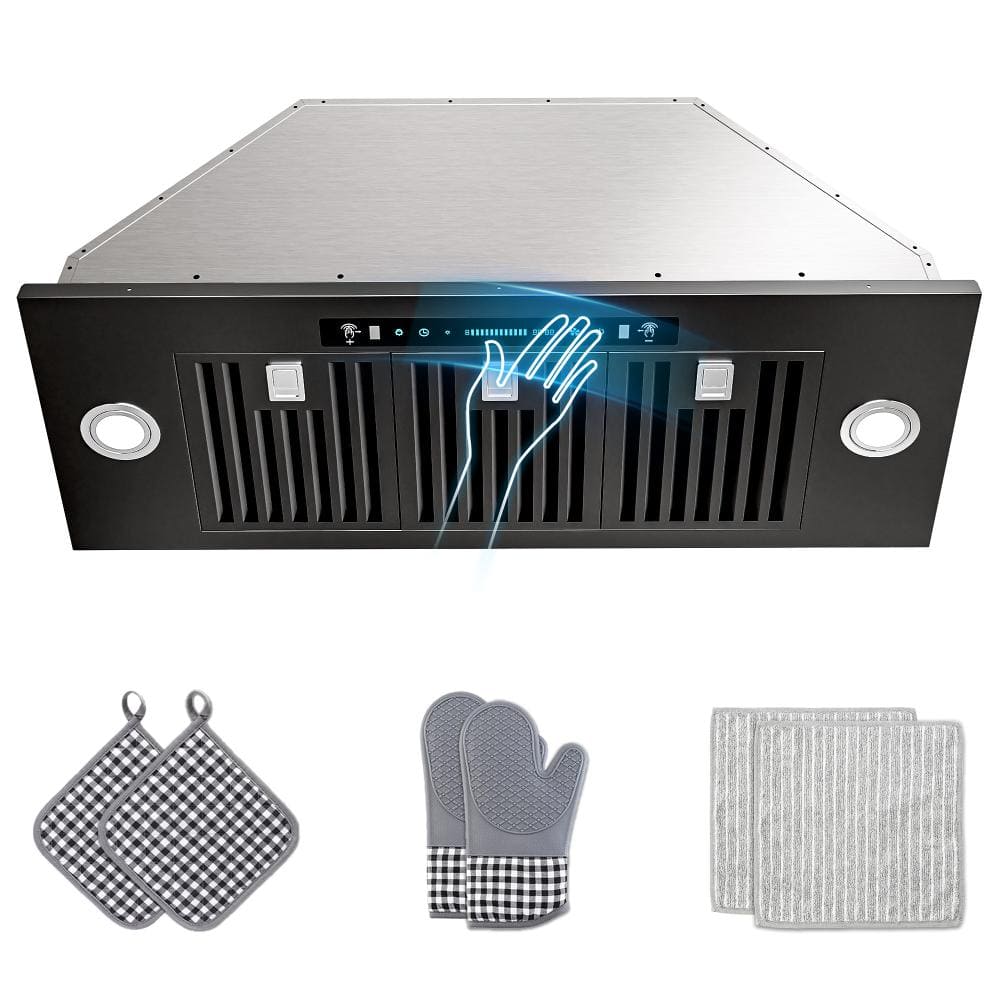 36 in. 400 CFM Convertible Insert Range Hood in Black Stainless 4-Speed with LED, Touch and Gesture Control with Remote price history on PriceWatchPro