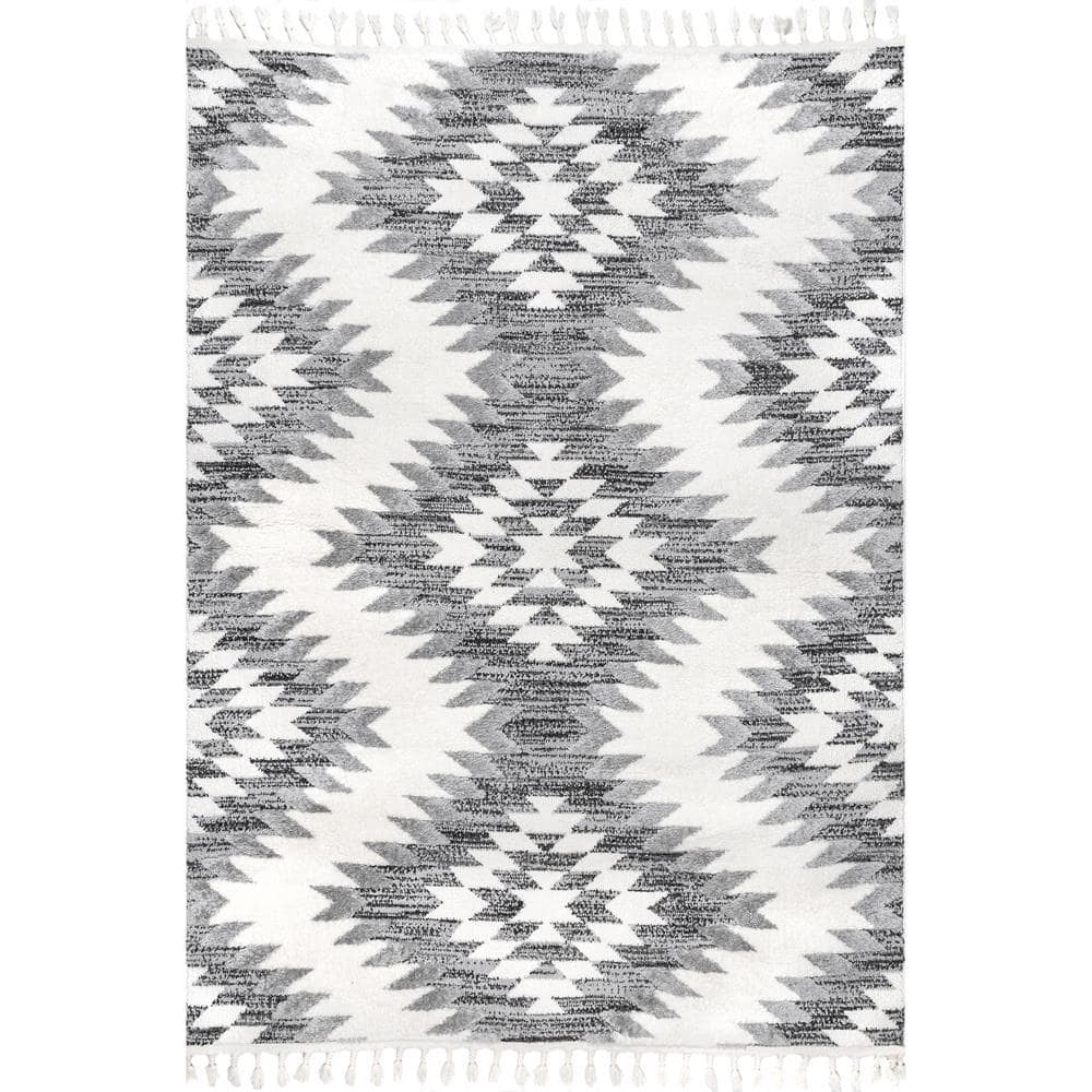 nuLOOM Diana 6 x 9 Off White Indoor Geometric Area Rug in the Rugs