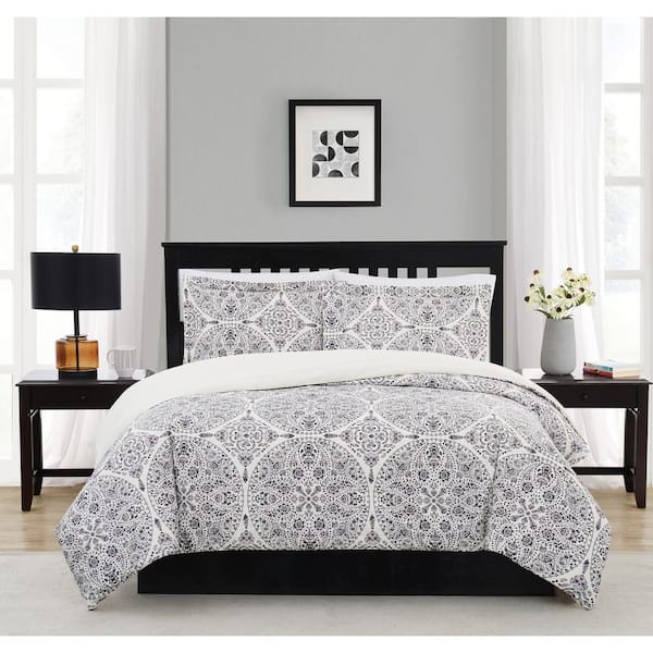 CANNON Gramercy 3-Piece Blue Polyester Full/Queen Duvet Cover Set