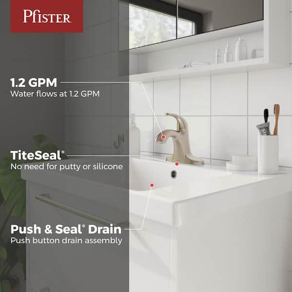 Framework Series Single Handle Single Hole Bathroom Sink Faucet in Brushed Nickel