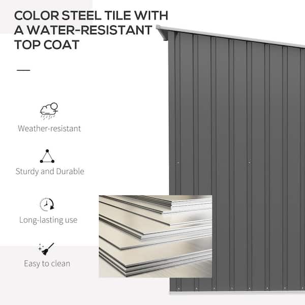 Outsunny 3.3 ft. W x 3.4 ft. D Metal Shed with Door, 9.9 sq. ft