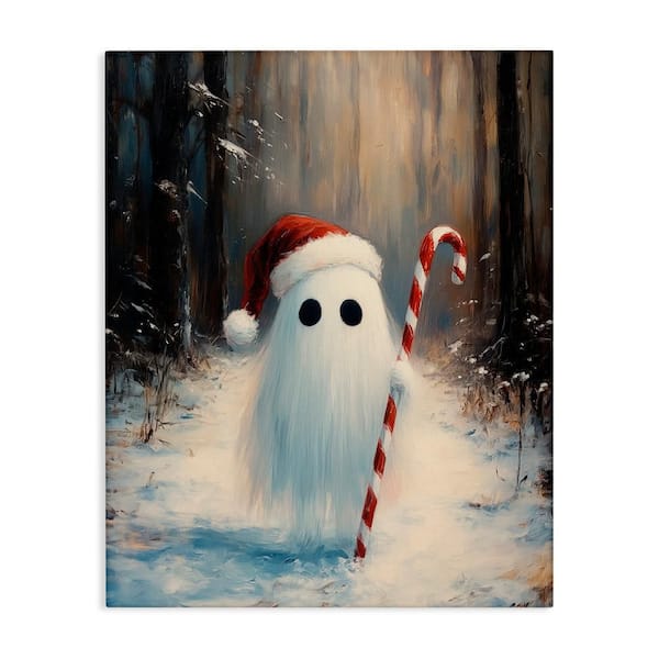 Candy Cane Forest Ghost by Arlington Prints 1-Piece Unframed Graphic Religious Art Print 20 in. x 16 in.