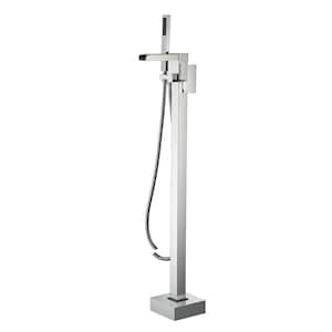 Mondawell Open Waterfall Swivel Single-Handle Freestanding Tub Faucet with Hand Shower Valve Included in Chrome