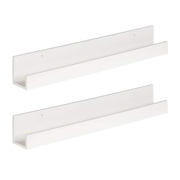 Kate and Laurel Levie 3 in. x 24 in. x 4 in. White MDF Decorative Wall Shelf