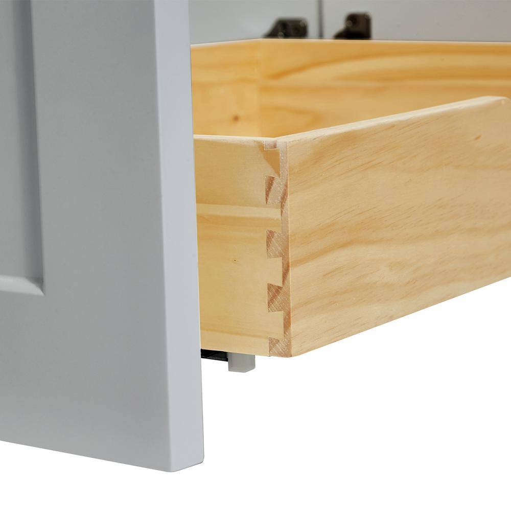 Gray Hardwood 30.25'' Single Basin Freestanding Vanity