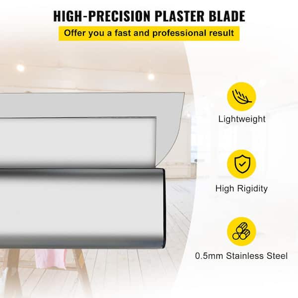 VEVOR Drywall Skimming Blade 24 In. Smoothing Knife European Stainless Steel Construction Knife Aluminum Blade Profile