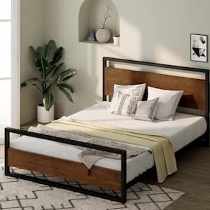 Suzanne Brown 38 in. W Bamboo and Metal Frame Twin Platform Bed with Footboard