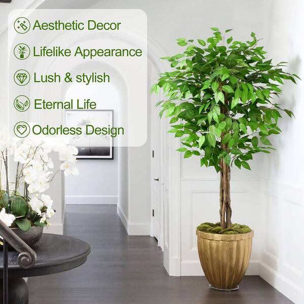 5 ft. Ficus Artificial Olive Tree in Pot LAN1Y102 - The Home Depot
