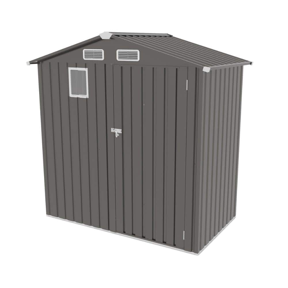 6 ft. x 3.6 ft. Heavy-Duty Metal Storage Shed, Industrial-Grade Outdoor Tool Building with Lockable Doors, Gray price history on PriceWatchPro