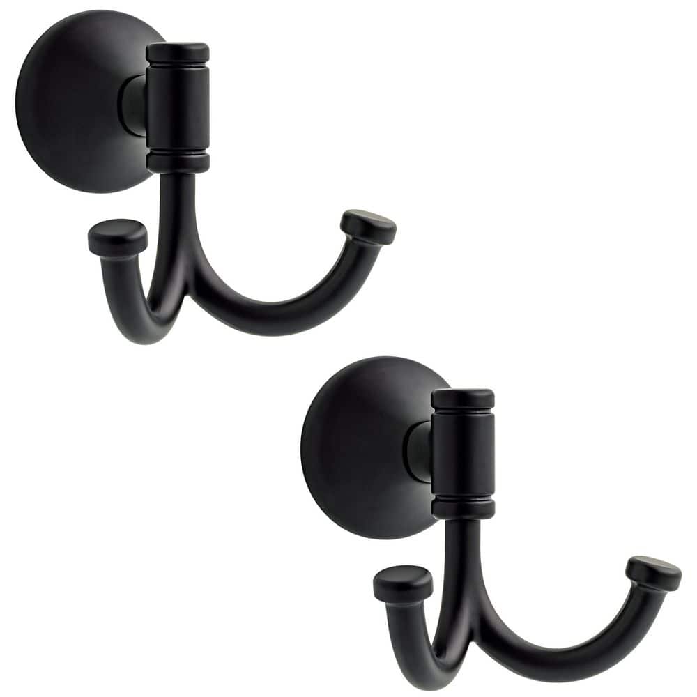 Foundations Design Series J-Hook Double Robe/Towel Hook Bath Hardware Accessory in Matte Black price history on PriceWatchPro