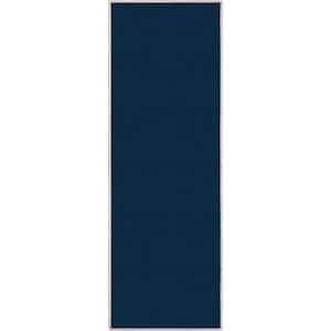 Blue 20 in. x 5 ft. Runner Flat-Weave Plain Solid Modern Area Rug