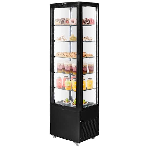 Refrigerated Display Case, 9.8 cu. ft. /278L Large Pastry Display Case, 5-Tier Commercial Display Refrigerator in Black
