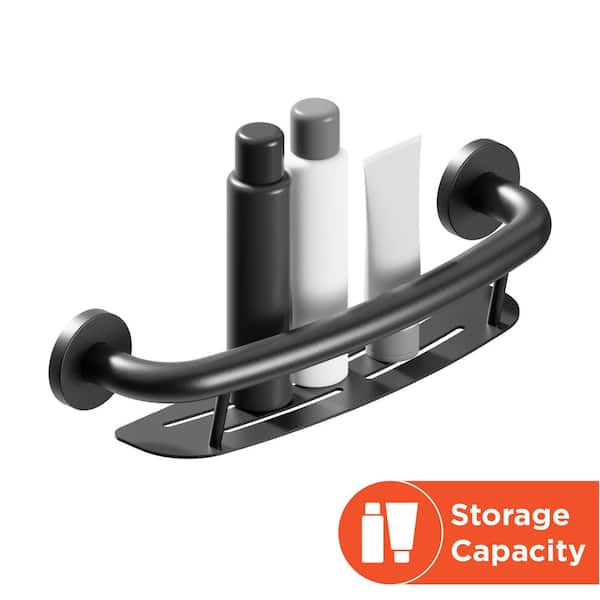 HEALTHCRAFT Plus 16 in. Concealed Screw Grab Bar And Shampoo Shelf