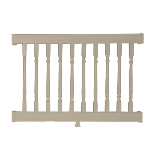Weatherables Delray 3.5 ft. H x 4 ft. W Vinyl Khaki Railing Kit with Colonial Spindles