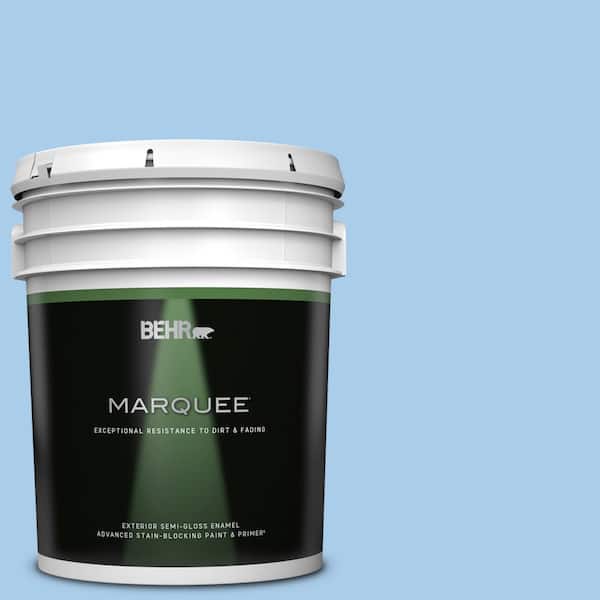 BEHR MARQUEE 5 gal. #P520-2 French Porcelain Semi-Gloss Enamel Exterior Paint & Primer