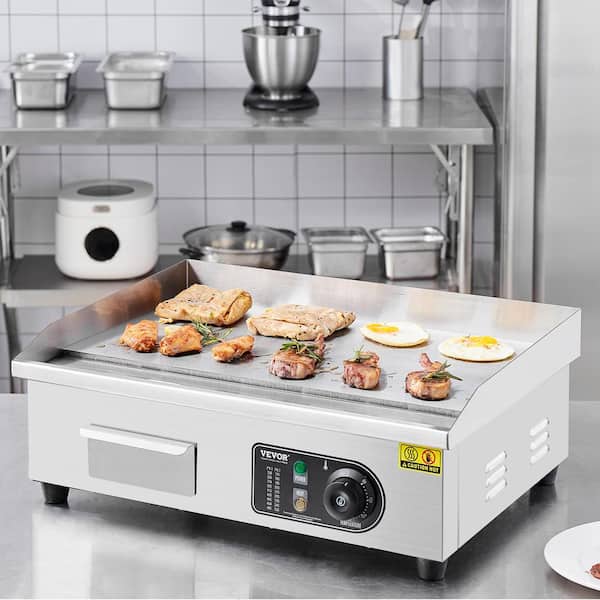 Commercial Electric Griddle 3200 W Countertop Flat Top Grill 22 in. Stainless Steel Griddle Grill