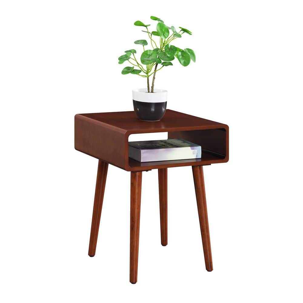 Mahogany Mid-Century Modern Square Poplar End Table