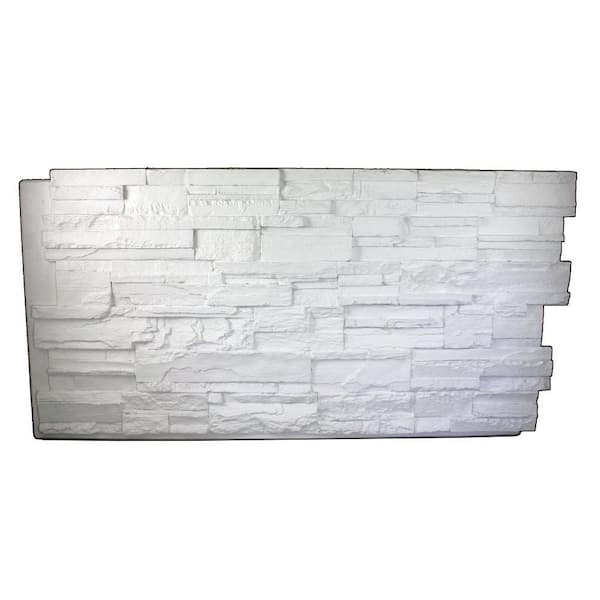 Earth Valley 48.8 in. W x 24.75 in. L Coconut White Faux Stone Panel Siding