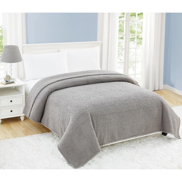Cloud Sherpa Grey Polyester Twin XL Blanket