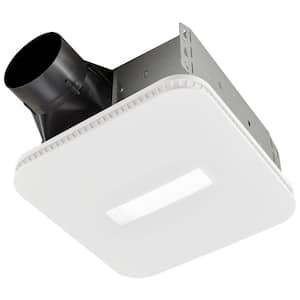 Roomside Series 80 CFM 0.7 Sone Ceiling Mount Bathroom Exhaust Fan Roomside Installation LED Light ENERGY STAR