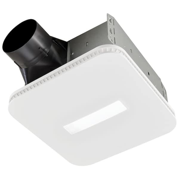 Broan-NuTone Roomside Series 80 CFM 0.7 Sone Ceiling Mount Bathroom Exhaust Fan Roomside Installation LED Light ENERGY STAR