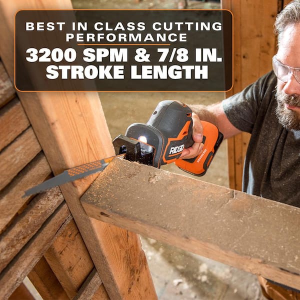 RIDGID - 18V SubCompact Brushless Cordless One-Handed Reciprocating Saw Kit with 2.0 Ah Battery and Charger