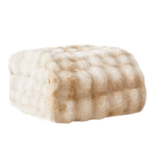 GHOUSE ILTB Tie-Dyed Brown Faux Rabbit Fur 50 x 60 Fluffy