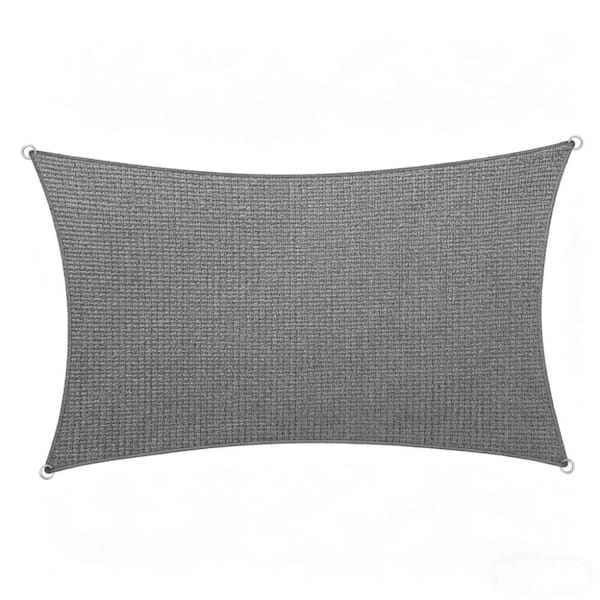 20 ft. x 26 ft. Gray Rectangle Sun Shade Sail for Backyard Deck Outdoor