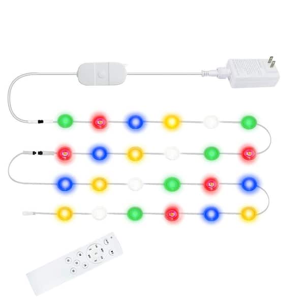 Bieuoram 108-Light Indoor/Outdoor 150 ft.Plug-in Integrated LED RGBW Novelty LED String-Light IP65, LED Permanent Light for House